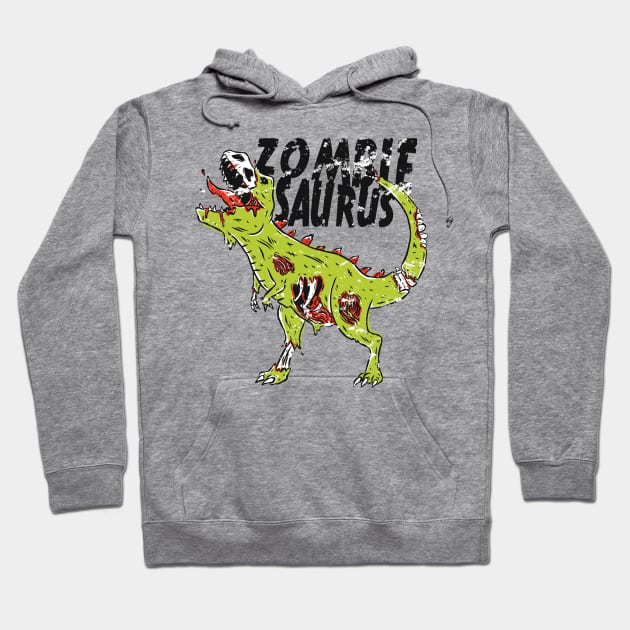 Zombiesaurus T rex Dinosaur Clothing Gifts. Funny Zombie Saurus Vintage Style Hoodie by WPKs Design & Co